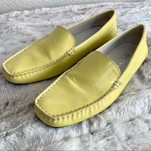 Geox Respira Yellow Patent Leather Loafers Flats 39/8.5